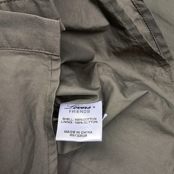 Lovers & Friends Button Front V-Neck Puff Sleeve Top Green Size Small - Picture 9 of 9